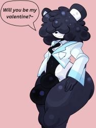 1boy 2026 2d 2d_(artwork) afro animal_ears anthro anthro_male anthro_only big_ass big_ass_(male) big_balls big_bulge big_butt big_thighs black_fur black_hair bulge comission covered_eyes dialogue front_view furry gay gay_male hair_covering_eyes hair_over_eyes kemonomim lip_piercing looking_at_viewer looking_forward looking_pleasured majora31 male male_onl male_only oc original original_character panda panda_ears smile smiling_at_viewer solo solo_male text text_bubble thick_ass thick_legs thick_thighs valentine's_day vexha_(vexhathepanda) white_suit white_suit_jacket