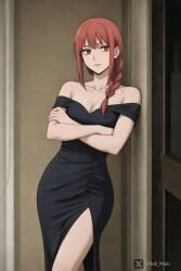 ai_generated black_dress chainsaw_man citlali_main dress female makima_(chainsaw_man) sexy solo solo_female yellow_eyes