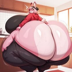 ai_generated angel_the_bunny anthro ass_bigger_than_head ass_expansion big_ass big_breasts breasts_bigger_than_head bunny clothes_ripping expansion fat fat_ass furry furry_female ginormous_ass huge_ass huge_breasts hyper hyper_ass hyper_breasts large_ass large_breasts looking_at_viewer looking_back massive_ass massive_breasts ripped_pants tagme tenshi1499 thick_thighs tight_clothes tight_clothing