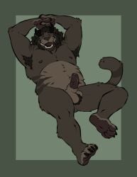 2023 animal_genitalia anthro armpit_hair ball_tuft balls black_body black_fur black_penis bodily_fluids body_hair closed_eyes dripping erection felid fur genital_fluids genitals grey_body grey_fur hands_above_head hi_res horn humanoid_genitalia humanoid_penis hybrid hybrid_genitalia hybrid_penis labradorszn liger male male_anthro mammal mane markings nipples nude nude_anthro nude_male open_mouth open_smile pantherine penis precum precum_drip ring_(marking) ringed_tail sheath sheathed_humanoid_penis simple_background slightly_chubby slightly_chubby_anthro slightly_chubby_male smile solo striped_markings striped_tail stripes tail tail_markings teeth tongue tongue_out tuft vein veiny_penis