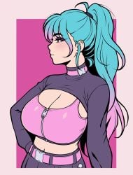 1girls big_breasts blue_hair breasts female jam-orbital tagme