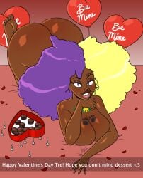 aeolus06 african african_female afro alternate_version_available arched_back dark_hair dark_skin ebony ebony_female face_tattoo flirting michelle_parker_(mrpersona93) nsfw seductive_eyes seductive_look seductive_pose snapchat tattoo tattoos valentine valentine's_day