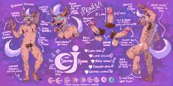 2:1 anthro armpit_hair ass astrological_symbol balls body_hair capricorn_(symbol) circumcised ear_piercing ear_ring english_text eyewear feet genitals glasses hi_res hyena male mammal model_sheet mohawk naudiz_(artist) nipples penis piercing pubes ring_piercing saggy_balls smile solo spotted_hyena standing symbol tail text western_zodiac western_zodiac_symbol