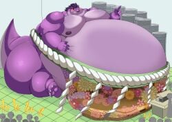 absurd_res after_eating anthro asian_clothing ass belly big_belly big_butt big_moobs bloated blush cheek_blush chubby_cheeks claws clothing crowd crowd_watching dishes dragon east_asian_clothing empty_plate extreme_size_difference fat_arms fat_legs feet floor floral_print geraldo geraldo_ray group hair hand_on_belly hi_res huge_belly huge_butt hyper hyper_belly inside japanese_clothing male male_anthro messy_eater messy_eating moobs mostly_nude_anthro mostly_nude_male mythological_creature mythological_scalie mythology nipples nude_in_front_of_audience obese obese_anthro obese_male ordering_food overweight overweight_anthro overweight_male purple_body purple_hair purple_sclera scalie senakun0530 sitting sitting_on_ground size_difference solo_focus stuffing tail thick_tail tile tile_floor weight_gain