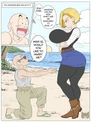 android_18 big big_ass big_breasts dragon_ball dragon_ball_super dragon_ball_z ntr older_male sketch