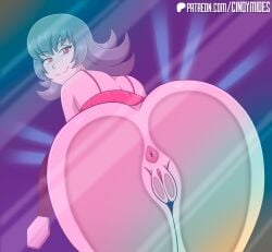 1girls anus ass belt cindymides crop_top light-skinned_female light_skin looking_at_viewer looking_back pokemon pokemon_hgss pokemon_rgby pussy sabrina_(pokemon) sabrina_(pokemon_hgss) smile smiling