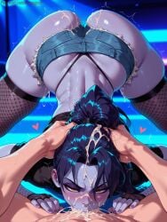 ai_generated arzagod big_breasts big_penis blowjob blue_hair blue_skin dark_hair deepthroat fellatio female long_hair oral oral_sex overwatch overwatch_2 perfect_body tagme thick_thighs veiny_penis widowmaker yellow_eyes