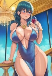 ai_generated byleth_(fire_emblem)_(female) cleavage dress fire_emblem fire_emblem:_three_houses huge_breasts nintendo tagme vermadis2x