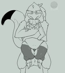 2d_animation accipitrid accipitriform animated anthro avian badger balls beak big_balls big_dom_small_sub bird bulge claws clothed clothing crossdressing dominant duo eagle english_text feathers finger_in_mouth fingering fur genitals hybrid knock-kneed legwear male male/male mammal mephitid monochrome mustelid musteline narrowed_eyes oral_fingering penis penis_between_thighs pinnip_(pinnipip) pinnipip sex size_difference skunk slightly_chubby slightly_chubby_anthro slightly_chubby_male tail text thick_thighs thigh_sex
