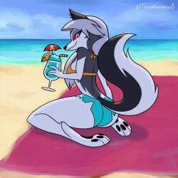 1080p 1girls 2d 2d_(artwork) 2d_animation accurate_art_style alternate_version_available animated ass beach beach_background big_ass big_breasts bikini bikini_top booty_shorts bra breasts bubble_ass bubble_butt camel_toe cameltoe canid canid_demon cleavage clothed clothing cocktail curvaceous curvaceous_female curvaceous_figure curves curvy curvy_body curvy_female curvy_figure curvy_hips female female_focus female_only fur furry furry_only hellaverse hellhound helluva_boss jiggle jiggling jiggling_breasts loona_(helluva_boss) loop looping_animation medium_breasts open_legs presenting presenting_ass presenting_pussy red_eyes red_sclera short_playtime sitting smile smiling smirk smirking spread_legs spreading tail tangeluscious tease teasing thick_ass thick_thighs tongue tongue_out