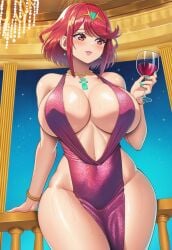ai_generated cleavage dress huge_breasts nintendo pyra red_hair tagme vermadis2x xenoblade_(series) xenoblade_chronicles_2