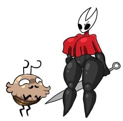 arachnid big_breasts different_size flea flea_(hollow_knight) hollow_knight hollow_knight:_silksong hollow_knight_(franchise) hornet_(hollow_knight) huge_breasts insects kausas33693_(artist) kratt_(hollow_knight) pervert size_difference small_dom_big_sub spider team_cherry thick_thighs