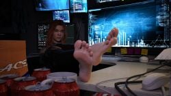 barefoot feet foot_fetish foot_focus red_hair skulldeath tempest_(delta_force)