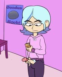 1boy alternate_version_available andrea_davenport balls balls_under_clothes big_glans big_penis black_pubic_hair bulge bulge_through_clothing bulge_under_clothes cellphone circumcised circumcised_penis clothed clothed_male clothes clothing disney disney+ disney_channel disney_xd exposed exposed_penis finger_up fly_open gay gay_male genderswap_(ftm) glans grabbing_penis hairy hairy_balls hairy_male hairy_penis jerking jerking_off jerkingoff light-blue_hair light_blue_pubic_hair male masturbating masturbating_while_watching masturbation no_underwear nude nude_male nude_version penis penis_out pink_glans pubes pubes_exposed pubic_hair purple_sweater rule_63 serious slim slim_waist sweater the_ghost_and_molly_mcgee thick_penis tight_pants twink unknown_artist wanking watching yaoi