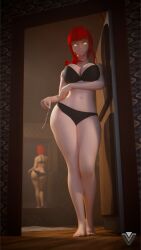 1girls 3d 3d_(artwork) anime ass big_ass big_breasts big_butt black_underwear breasts chainsaw_man control_devil devil eager female imminent_sex ivelacia large_ass large_boobs large_breasts large_butt light-skinned_female light_skin looking_at_viewer makima_(chainsaw_man) manga mirror mirror_reflection paag red-haired_female red_hair redhead_female remake standing standing_at_the_door thick_thighs thighs underwear yellow_eyes