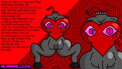 1girls big_breasts exposed_pussy eyes_on_chest female grey_body heart_symbol hooves looking_at_viewer lore magenta_eyes monster monster_girl nightmare_waifu oc self_upload surrealcock tagme text thick_thighs unusual_anatomy vagina valentine's_day valentine's_idol