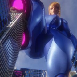 1girls 3d 3d_(artwork) alternate_outfit alternate_version big_breasts blonde_female blonde_hair blue_swimwear breasts building building_destruction buildings city city_destruction dbhfrost female female_focus female_only giant_female giant_woman giantess giga_giantess huge_boobs huge_breasts human human_female macro macro_female metroid nintendo playing samus_aran scrag_samus solo solo_female solo_focus swimwear video_game_character