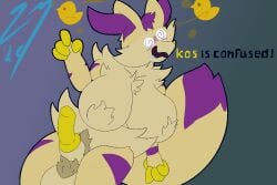 animal_genitalia anthro big_penis bodily_fluids braixen breasts confusion dipstick_tail drooling featureless_breasts generation_6_pokemon genitals gradient_background hypnosis implied_transformation knot kos_(squiddy) male markings mind_control nintendo nude penis pokemon pokemon_(species) pubes saliva sheath siatdusk simple_background solo spiral spiral_eyes status_effect tail tail_markings