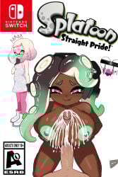 box_art cheating_girlfriend cuckquean dark-skinned_female esrb esrb_rating excessive_cum lesbian_conversion lesbian_pride_colors lesbian_to_straight lesbian_with_male marina_(splatoon) ntr orientation_play paizuri pearl_(splatoon) unepicroachy