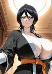 1girls ai_generated alternate_ass_size alternate_body_type alternate_breast_size alternative_bust_size beautiful beauty below_view black_eyes black_hair bleach bleach:_the_thousand-year_blood_war breasts breasts_bigger_than_head cleavage clothed clothing elisabeth_cheria female female_focus female_only from_below gigantic_breasts huge_breasts hyper hyper_breasts kuchiki_rukia large_breasts massive_ass massive_breasts massive_thighs massive_tits mommy mommy_milker mommy_milkers open_clothes open_eyes patreon patreon_username sexy_body short_hair solo solo_female solo_focus stretched_clothing tight_clothing voluptuous