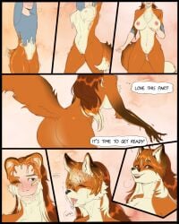 anthro ass big_breasts big_butt blush bound breast_grab breast_growth breasts canid canine encasement english_text female fox gender_transformation genitals goo_transformation growth hand_on_breast hi_res human human_to_anthro jazzy_johima male mammal mtf_transformation nipples open_mouth simple_background smile solo species_transformation tail tail_growth text thick_thighs thought_bubble transformation vulva