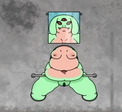 3_eyes absurd_res animal_humanoid appendages aquatic bananacasing11_(artist) bedroom_eyes belly_overhang breasts cetecean concrete_wall cracked cracks deep_navel fangs fat_rolls female fifi_frog front_view genitals glory_hole glory_wall green_body green_skin grey_background headshot_portrait hi_res hole_in_wall humanoid hybrid inverted_nipples lime_green marine_humanoid metal_bar multi_eye multi_pupil multicolored_body multicolored_skin narrowed_eyes navel nipples nude nude_female overweight overweight_female overweight_humanoid picture_frame picture_on_wall plump_labia portrait red_eyes red_sclera seductive simple_background solo stuck tan_body tan_skin teeth thick_thighs through_wall two_tone_body two_tone_skin vulva wall_(structure)