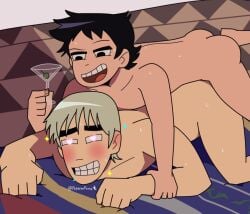 2boys anal anal_sex gay gay_anal gay_domination gay_male gay_sex heart heart-shaped_pupils heart_symbol human human_male human_only peperonpomo scott_pilgrim sweat sweating sweaty sweaty_body todd_ingram wallace_wells