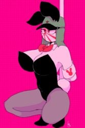 background bow bowtie bunny_ears bunnysuit countryhumans countryhumans_girl japanese_empire_(countryhumans) kuzuyu_(artist) military_hat mouth_closed see-through_clothing