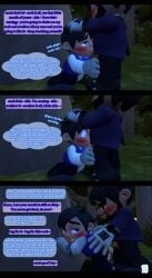 against_tree big_head blowjob blue_eyes cum_in_mouth deep_blowjob deepthroat garry's_mod gay gay_blowjob red_eyes self_upload smg3 smg4 smg4_(character) toony