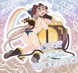 alcohol amai_umimaru babe big_ass big_breasts bikini blush boots_only bunny_ears gloves_only hose indie_virtual_youtuber poster sea_slug virtual_youtuber vtuber