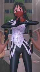 3d asian asian_female ass big_ass big_breasts black_hair breasts cameltoe cindy_moon heroine koikatsu korean korean_female large_ass large_breasts marvel marvel_comics masked_female scarf silk_(marvel) spandex spider-man_(series) superhero_costume superheroine thick_thighs thighs