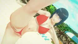 accidental_exposure beach bikini boruto:_naruto_next_generations exposure flashing_pussy hyuuga_hinata kick kicking koikatsu milf naruto_(series) outdoors pose posing public public_exposure robotlover uzumaki_hinata