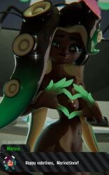 1girls 3d blender dark-skinned_female heart_fingers liquidstar16 marina_(splatoon) nintendo self_upload splatoon text