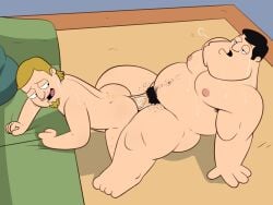 2boys aizenhower american_dad anal anal_sex big_dom_small_sub black_hair blonde_hair chubby_male gay gay_sex happy_sex indoors jeff_fischer male male_only muscular muscular_male naked nipples open_eyes penis penis_in_ass pubic_hair sex sex_from_behind stan_smith yaoi