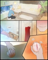 aquarium aquatic arthropod box cardboard cardboard_box clothing container crayfish crustacean decapod dress feral furniture genitals hi_res human imminent_transformation jazzy_johima lamp malacostracan male mammal not_furry slime smile sofa solo vivarium vulva