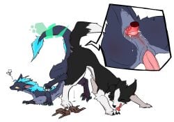 anal anal_knotting anal_sex animal_genitalia animal_penis annoyed anus ass_up black_body black_claws black_fur blue_body blue_claws blue_fur blue_mane bodily_fluids border_collie canid canine canine_genitalia canine_penis canis claws collie cum cum_drip cum_in_ass cum_inside domestic_dog dragon dripping duo erection feral fur furred_dragon furred_scalie gagaga_ram genital_fluids genital_slit genitals happy herding_dog horn knotting male male/male mammal mane mythological_creature mythological_scalie mythology pastoral_dog penetration penis perineum pink_anus pink_penis purple_anus scalie sheepdog sweat sweatdrop tongue tongue_out vein veiny_penis white_body white_fur wingless_dragon yellow_eyes