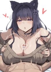 beauty_mark cat_ears cccco happy happy_paizuri massive_breasts original original_character paizuri