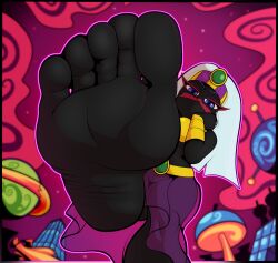 1girls alien alien_girl alien_humanoid black_body black_feet black_skin black_skinned_female duck_dodgers feet feet_focus female female_focus female_only foot_fetish foot_focus giantess giantess_feet looney_tunes low-angle_view macro macro_female macrophilia micro_pov mspaintgts pov pov_feet pov_from_below queen_tyr'ahnee sole_female soles soles_fetish solo stomping stomping_pov toes view_from_below viewed_from_below viewer_pov warner_brothers white_hair