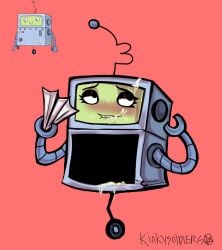 1boy biting_lip blush cum_in_mouth cum_inside girly girly_boy holding_fan kinkysoldiers mechanical nonhuman robot robot_boy robotic rocket_monkeys semen wheel yay-ok yay_ok