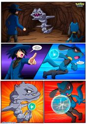 3boys anthro ass bbmbbf comic human male male_only nintendo palcomix pokemon pokemon_(species) pokepornlive riolu riolu_and_me_(comic) steelix
