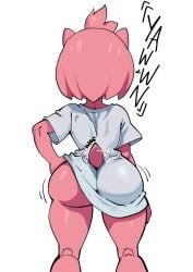 2d 2d_(artwork) 2d_artwork amy_rose apsel_bluestar apselhaven apseltheblue ass ass_focus back_view big_ass big_butt bubble_ass bubble_butt caked_up fat_ass only_shirt pink_eyes pink_skin round_ass round_butt sega sonic_(series) sonic_the_hedgehog_(series) yawn yawning