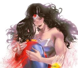 absolute_dc absolute_superman absolute_wonder_woman athletic athletic_female athletic_male blush cape dc dc_comics dominant_female female illuzyne larger_female long_hair male muscular muscular_biceps muscular_female muscular_male older_female pretty pretty_boy short_hair shorter_male smaller_male submissive_male superhero superheroine superman superman_(clark_kent) superman_(series) taller_female tattoo tattooed_arm tattoos twink wonder_woman wonder_woman_(series) younger_male