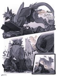 3:4 animal_genitalia anthro anus asphyxiation avian balls beak bird_dog bodily_fluids canid canine canis car clothed clothed_anthro clothed_male clothing collar comic corpse cross-eyed crunch crush death destruction_of_property directional_arrow domestic_dog duo english_text eyewear facesitting fart fart_cloud farting_on_face fatal feathered_wings feathers feces feces_in_intestines feces_on_face feral flies_for_smell forced genital_fluids genitals glasses golden_retriever gryphon guts hi_res hunting_dog intestines larger_feral larger_male male male/male male_anthro male_feral mammal monochrome mythological_avian mythological_creature mythology neck_tuft onomatopoeia organs pawpads paws peeing peeing_on_object penis quadruped retriever scared sheath simple_background sitting_on_another size_difference slam smaller_anthro smaller_male smelly sound_effects spiked_collar spikes st4rs6 tail text thought_bubble tire tuft urine vehicle wearing_glasses white_background wings x-ray_view