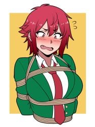 aizawa_tomo embarrassed_expression female jam-orbital tied_hair tomboy