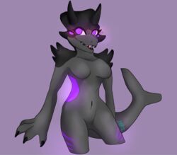 1girls 2019 anthro anthrofied artist_request black_teeth blush breasts caudal_fin claws dinosaur dinosaur_simulator female female_only hbatl horns humanoid hybrid megavore_(dinosaur_simulator) milf multi_eye no_nipples no_pussy non-mammal_breasts purple_pupils scalie shaded sharp_teeth simple_background solo tail thick_thighs tongue white_sclera