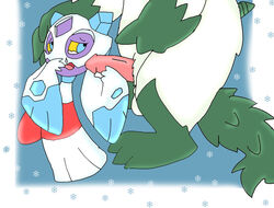 1boy 1girls abomasnow artist_request crying crying_with_eyes_open forced froslass holding_head holding_penis looking_up male/girl nintendo pokémon_(species) pokemon scared snorunt snowflake tagme tears white_body worried year_request