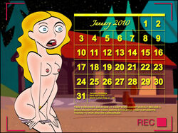 2010 blonde_hair breasts calendar_(medium) clothes col_kink disney female female_only hair human kim_possible nipples open_mouth panties pubic_hair solo straight_hair tagme tara_(kim_possible) topless undressing