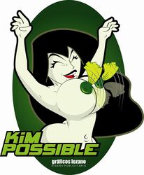 arms_up big_breasts black_hair disney disney_channel female female_only graficos_lozano human kim_possible large_breasts pasties shego solo straight_hair