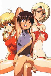 blonde_hair brown_hair ellyse_aldomordish mei_lin_jones open_mouth plastic_little tita_mu_koshigaya urushihara_satoshi