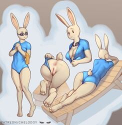 1girls anthro anus art_dump ass beastars bent_over big_ass breasts butt chelodoy clothed clothing feet female female_only fur furry furry_only haru_(beastars) hi_res nintendo presenting presenting_anus presenting_hindquarters presenting_pussy pussy rabbit rear_pussy solo tail